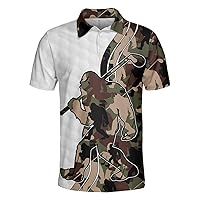 Green Argyle Pattern Diagonal Diamond Polo Shirts for Men Women Men's Golf Shirts Short Sleeve, Lightweight Golf Polos