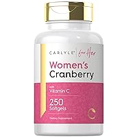 Cranberry Pills for Women | 250 Softgels | Supplement with Vitamin C | Non-GMO, Gluten Free | for Her