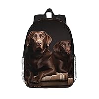 Brown Labrador Retriever Print Backpack for Women Men Lightweight Laptop Bag Casual Daypack Laptop Backpacks 15 Inch
