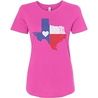 Threadrock Women's Texas State Flag with Heart Fitted T-Shirt