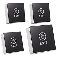 UHPPOTE Touch Pad NC/NO Door Exit Release Button Switch for Access Control with LED Square Type (Pack of 4)
