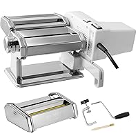 Electric Pasta Maker Machine, 9 Adjustable Thickness Settings Noodles Maker, Stainless Steel Noodle Rollers and Cutter, Pasta Making Kitchen Tool Kit, Perfect for Spaghetti, Fettuccini, Lasagna