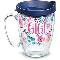 Tervis Made in USA Double Walled Dainty Floral Mother's Day Insulated Tumbler Cup Keeps Drinks Cold & Hot, 16oz Mug, Gigi