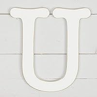 11.5 in. Letter U, White Typewriter Monogram Wood Letter. for Your DIY Decor Such as Door Hanger, Wall Decor, Alphabet for Birthday, Wedding (U)