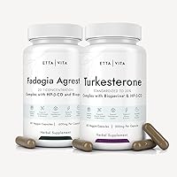 Fadogia Agrestis 600mg + Turkesterone 500mg Bundle (2X More Pure - 20% Std Extract) (3X Absorbency with BioPerine & Hydroxypropyl-Beta-Cyclodextrin) Supports Healthy Muscle Recovery, Stamina - Vegan
