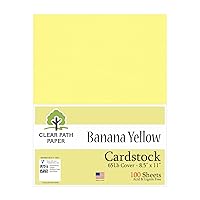 Banana Yellow Cardstock - 8.5 x 11 inch - 65Lb Cover - 100 Sheets - Clear Path Paper