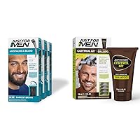 Just For Men Mustache & Beard, Beard Dye for Men with Brush Included for Easy Application & Control GX Grey Reducing Shampoo, Gradual Hair Color for Stronger and Healthier Hair