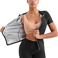 Sauna Suit Hot Sweat Body Shaper Jacket Waist Trainer Long Sleeve Zipper Shirt Workout Top