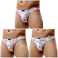 Casey Kevin Men's Thongs Underwear Sexy Lace G-String Bulge Pouch Breathable Panties