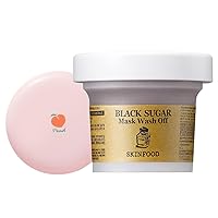 SKINFOOD Black Sugar Mask Wash Off + Peach Cotton Pore Blur Pact 4g