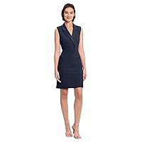 Donna Morgan Women's Lapel Collared Career Sheath Dress Office Workwear Desk to Dinner Event Reception Ceremony