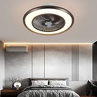 Ceiling Fans, Bedroom Fan with Ceiling Light and Remote Control Mute Fan Lighting 3 Speeds Led Ceiling Fan Light with Timer Modern Living Room Quiet Fan Ceiling Light/Brown