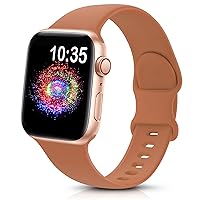 TreasureMax Sport Band Compatible with Apple Watch Bands 38mm 40mm 41mm 42mm 44mm 45mm 49mm,Soft Silicone Strap Compatible for Apple Watch Serie 9 Ultra 8 7 6 5 4 3 2 1 SE Women Brown 38/40/41MM