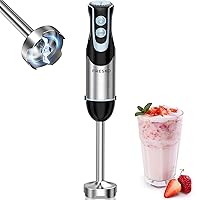 Immersion Blender 500 Watt 12 Speed & Turbo Mode, 304 Stainless Steel Blades Hand Blender Perfect for Smoothies, Puree, Baby Food & Soup (HB3301)