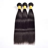 8A Grade Malaysian Virgin Hair Straight Human Hair Weave 3 Bundles 18 20 20 Inches Natural Black Color Pack of 3