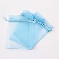 100 Pcs Organza Gift Bag, Organza Bags with Drawstring Great for Mother's Day Wedding Bridal Showers Kids Parties Party Favor Small Jewelry Snack Cookie Popcorn Candy Pouches Soaps-7-9x12cm(4x5in)