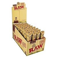 Raw Organic King Size: 192 Cones - 32 Packs of 3 Cones Each - Rawthentic Pre Rolled Rolling Papers & Tips