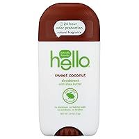 HELLO Sweet Coconut Deodorant, 2.6 OZ