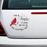 I Have an Angel in Heaven and I Call He Grandpa Adhesive Vinyl Wall Stickers for Home Nursery, Positive Wall Decal Sticker for Women, Men Teen Girls Office Dorm Door Wall Decor 3in.