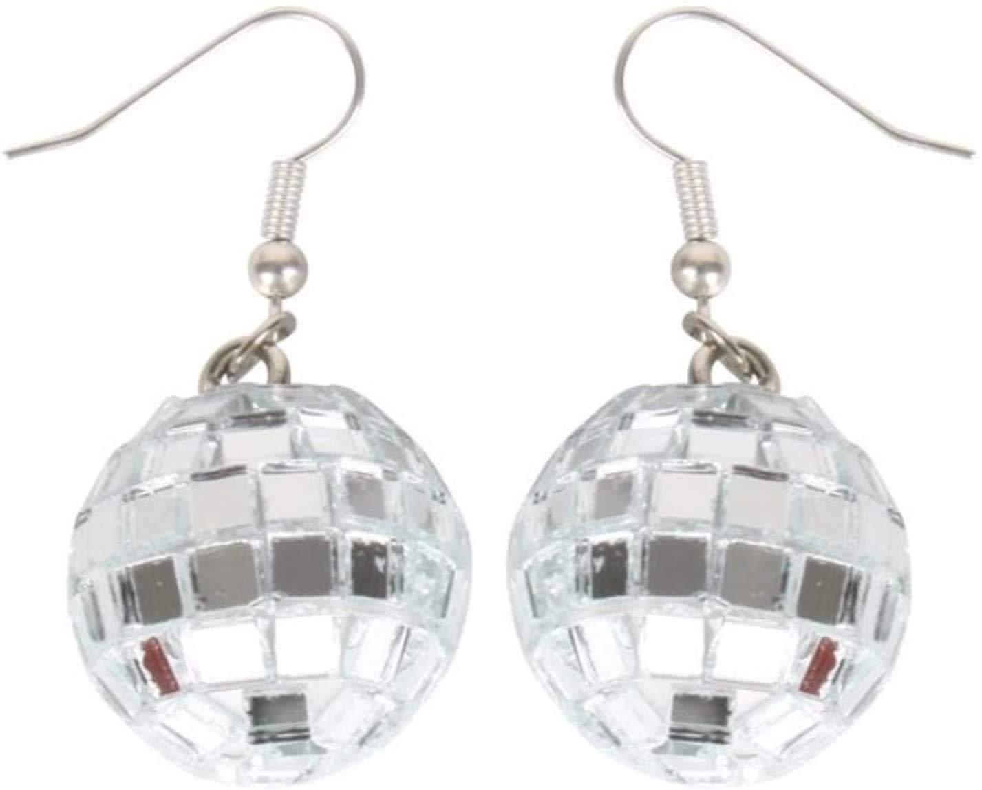 2 Pack Girl’s Costume Disco Ball Earrings for Women