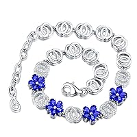 Fashion Natural Gemstone 14K Gold Diamond Wedding Engagement Bracelet for Women 7