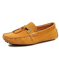 Mens Casual Suede Leather Tassels Driving Penny Loafers Boat Shoes