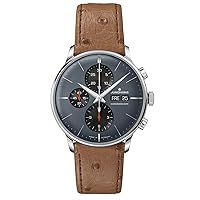 JUNGHANS Meister Chronoscope 027/4224.02 Men's Automatic Watch Brown / Blue, Strap.