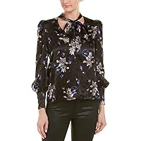 Rebecca Taylor Women's Long Sleeve Violet Flower Burnout Top