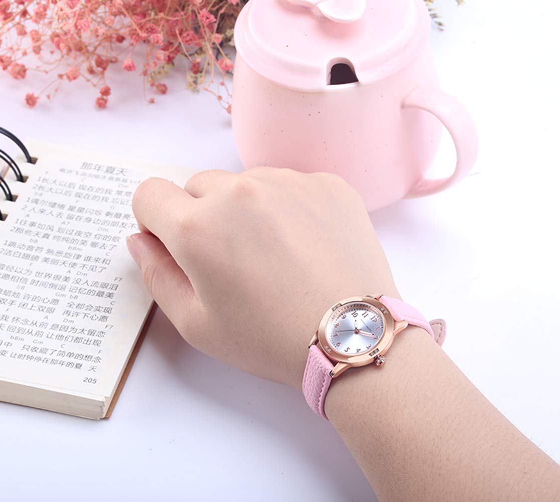 TUOTISI Girls Watches Ladies Watch for Gift Students Watches for Girls Ages 11-15 Simple Japanese Movement Casual Leather Band Watches for Ladies Fashion Women Watches