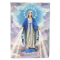 Caroline's Treasures APH8805CHF Religious Blessed Virgin Mother Mary House Flag Large Porch Sleeve Pole Decorative Outside Yard Banner Artwork Wall Hanging, Polyester, House Size, Multicolor