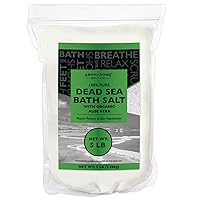 Aromasong Dead Sea Salt with Organic Aloe Vera Fine Grain Large Bulk resealable Pack (5 Pound)