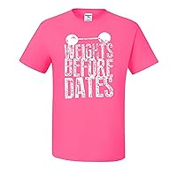 Weights Before Dates Gym Funny Graphic Mens T-Shirts