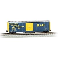 Bachmann Trains - 50' Plug Door Track Cleaning Box Car - B&O® (Blue & Yellow) - N Scale (16368)