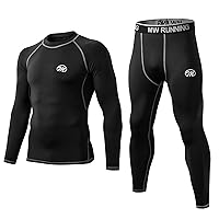 Men's Compression Base Layers Long Johns Winter Gear with Fleece Lined for Skiing
