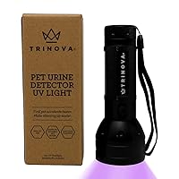 TriNova Pet Urine Detector UV Flashlight - LED Ultraviolet Black Light Quickly Detects Bed Bugs, Scorpions, Spiders and Cat & Dog Pee Dry Stains on Carpet, Upholstery and More