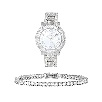 CHARLES RAYMOND Women's Luxury Crystal Diamonds Iced Out Watch, a True Testament to blinged-Out Beauty and Timeless Glamour