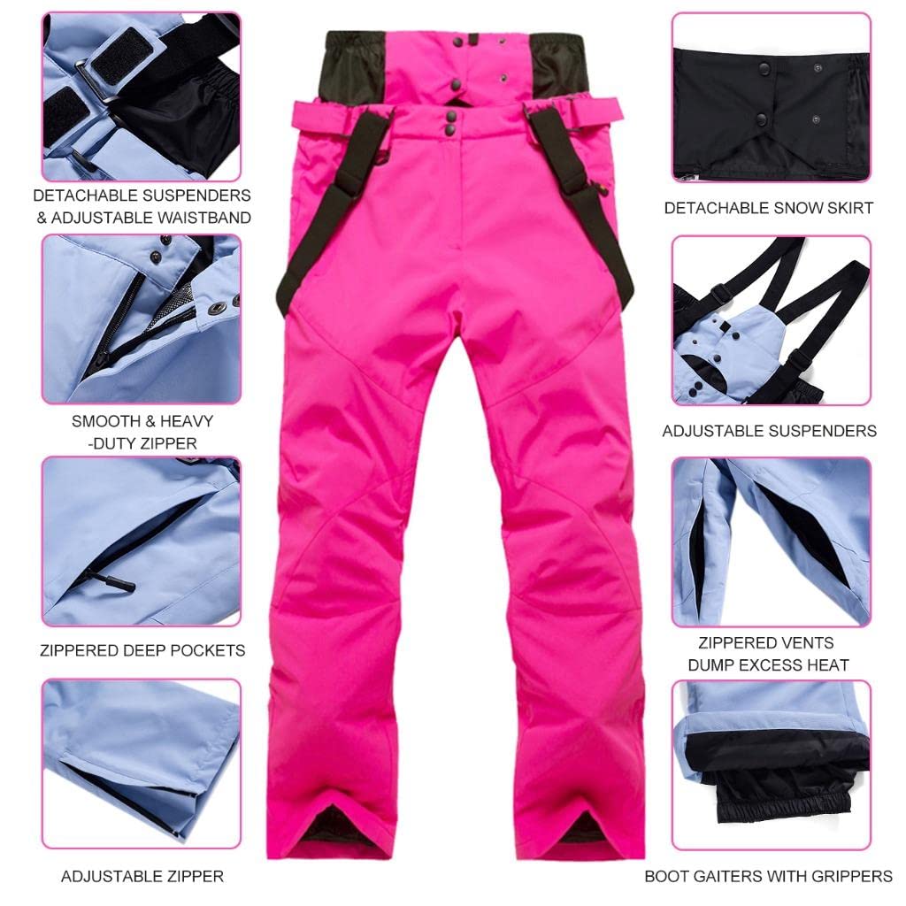 Fashion Women's High Waterproof Windproof Snowboard Colorful Printed Ski Jacket and Pants