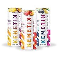 KENETIK Nootropic Ketone Drink, Ketones for Energy & Focus, Caffeine & Sugar Free, High Performance D-BHB Ketone Mix, Fuel w/Zero Crash or Jitters, Ready to Drink - Variety 12 Pk