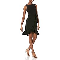 Women's Sleeveless Cocktail Dress with Wrapping Flounce Hem