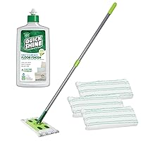 Multi Surface Floor Polish Mop Kit with 3 Reusable Pads & 1 16 oz. Floor Finish Cleaner | Use Wet + Dry | Squirt, Spread, Done | Hardwood, Luxury Vinyl Plank, Laminate