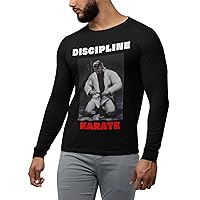 Discipline Karate Long Sleeve Shirt 空手 Hand Painted Karate Fighter Artwork Printed Tee/Martial Arts