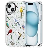 MOSNOVO Compatible with iPhone 15 Case, [Buffertech 6.6 ft Drop Impact] [Anti Peel Off Tech] Clear TPU Bumper Shockproof Phone Case Cover with Wild Birds Designed for iPhone 15 6.1