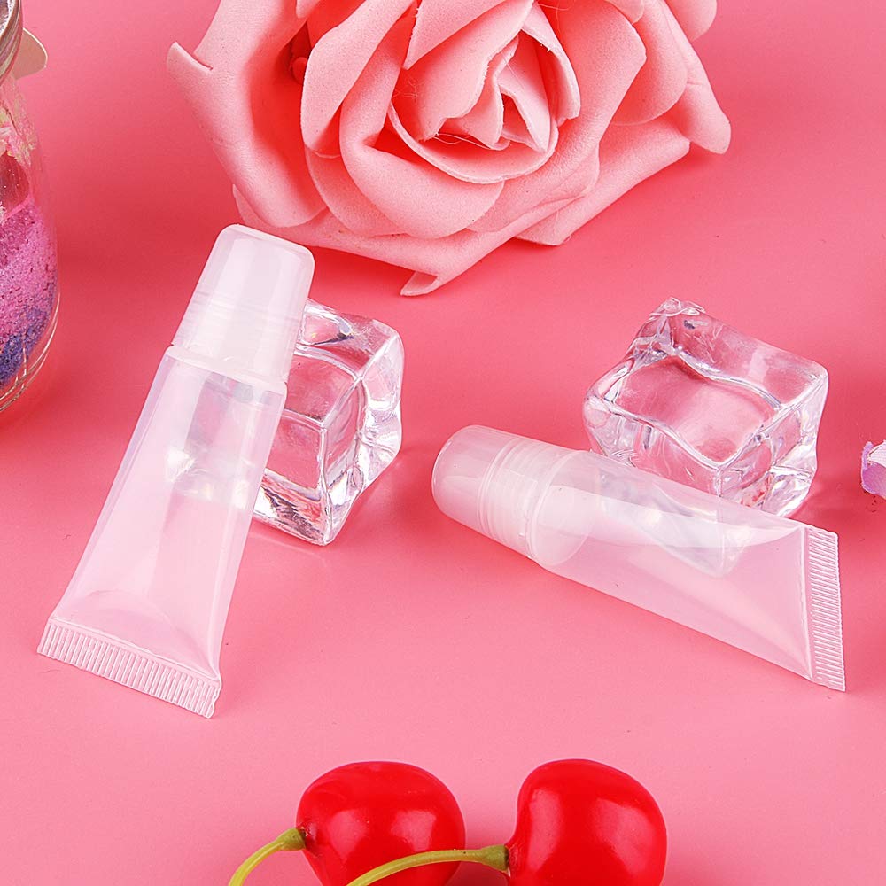 10 Pcs 8ML Refillable Lip Gloss Soft Tube Makeup Cosmetic Lip Oil Storage Container Cases