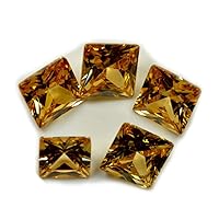 Simulated Brown Cubic Zircon Total 15 to 25 Carat 5 Pcs Lot Chakra Healing Square Gemstone