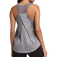 MMOOVV Women Workout Tops Mesh Racerback Lightweight Yoga Vest Gym Activewear