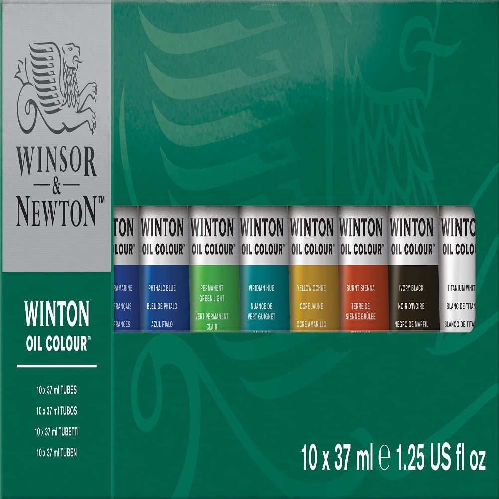 Winsor & Newton Winton Oil Color Paint, Starter Set, 10 x 37ml Tubes, 1.25 Fl Oz (Pack of 10)