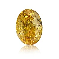 0.28 ct. GIA Certified Diamond, Oval Cut, FVOY - Fancy Vivid Orangy Yellow Color, SI2 Clarity Perfect To Set In Jewelry Engagement Gift Ring Rare