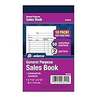 Adams General Purpose Sales Book, Carbonless, (Pack of 10) (DC3510)