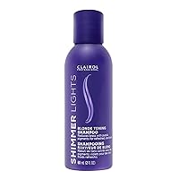Clairol Professional Shimmer Lights Purple Shampoo, 2 fl. Oz Neutralizes Brass & Yellow Tones For Blonde, Silver, Gray & Highlighted Hair Packaging May Vary