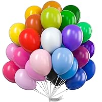 PartyWoo Balloons Assorted Colors, 50 pcs 12 Inch Rainbow Balloons, Latex Balloons for Balloon Garland Arch as Party Decorations, Birthday Decorations, Wedding Decorations, Baby Shower Decorations